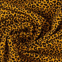 Baumwolljersey Jersey Leopardenmuster klein ocker schwarz 1.45m Breite
