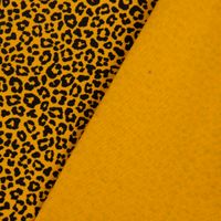 Baumwolljersey Jersey Leopardenmuster klein ocker schwarz 1.45m Breite