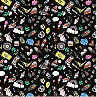 Rico Design Baumwollstoff Retro Comic Icons schwarz bunt 1.4m Breite