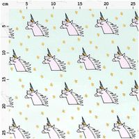 Rico Design Baumwollstoff Einhorn Sterne mint rosa gold bunt 1.4m