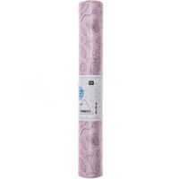 Rico Design beschichtete Baumwolle Blumen rosa flieder metallic 25x70c