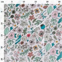 Rico Design beschichtete Baumwolle Blumen Neon flieder bunt 25x70cm