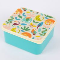Brotzeit-Dose Lunchbox wild Wonders türkis bunt 15x13.5x7cm