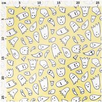 Rico Design beschichtete Baumwolle Geister gelb weiß silber 25x70cm