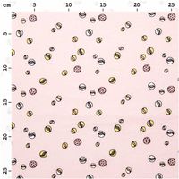 Rico Design Baumwollstoff Murmeln Punkte rosa weiß gelb blau 50x140cm