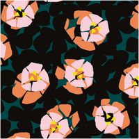 Rico Design Baumwollstoff OKINA HANA Blumen grün rosa 50x140cm