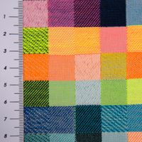 Dekostoff Doubleface Wendestoff Kästchen Pixel Neon Farben bunt 1.4m