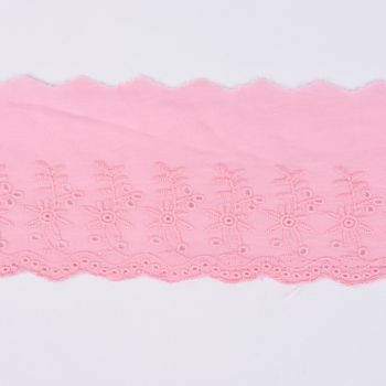 Borte Baumwolle mit Lochstickerei rosa Breite: 9cm