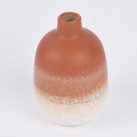 Sass & Belle kleine Vase Mojave glasiert Steinzeug braun weiß 7.5x11.5cm