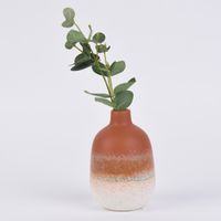 Sass & Belle kleine Vase Mojave glasiert Steinzeug braun weiß 7.5x11.5cm