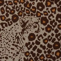 Dekostoff Halbpanama Leinenlook Leoparden natur braun 1.40m Breite