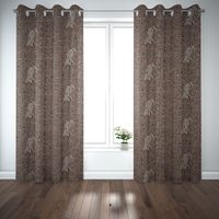 Dekostoff Halbpanama Leinenlook Leoparden natur braun 1.40m Breite