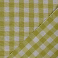Dekostoff Dobby Landhausstoff Meterware kariert lime weiß 1.40m
