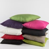 Leinenkissen Leinenhülle Kissenhülle Erik mit Knöpfen rot