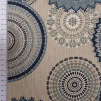SCHÖNER LEBEN. Tischläufer Mandala natur blau 40x160cm