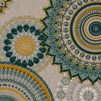 SCHÖNER LEBEN. Vorhang Mandalas natur grün 245cm oder Wunschlänge