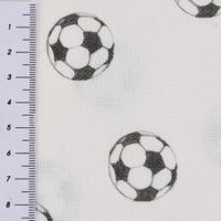 Gardinenstoff Dekostoff Kinderstoff Fußball weiß schwarz 1.60m Breite