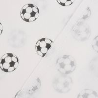 Gardinenstoff Dekostoff Kinderstoff Fußball weiß schwarz 1.60m Breite