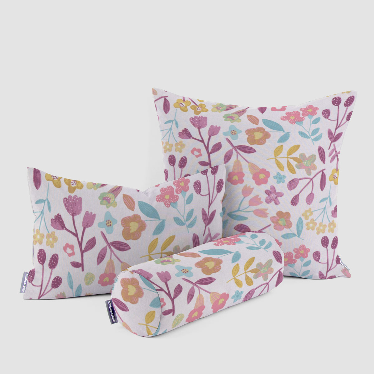 Gardinenstoff Dekostoff Baumwolle Betty Parma Violet Blumen lila 140cm