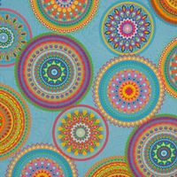 SCHÖNER LEBEN. Kissenhülle Outdoor Mandalas türkis mulitcolor