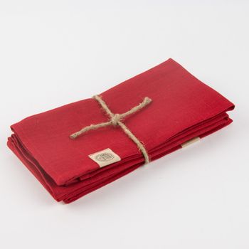 Leinenservietten Stoffservietten Erik 4Stück 44x44cm rot