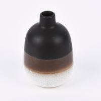 Sass & Belle kleine Vase Mojave glasiert Steinzeug schwarz braun weiß 7.5x11.5cm
