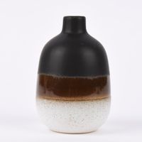 Sass & Belle kleine Vase Mojave glasiert Steinzeug schwarz braun weiß 7.5x11.5cm
