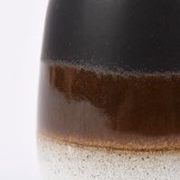 Sass & Belle kleine Vase Mojave glasiert Steinzeug schwarz braun weiß 7.5x11.5cm