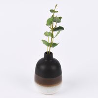Sass & Belle kleine Vase Mojave glasiert Steinzeug schwarz braun weiß 7.5x11.5cm