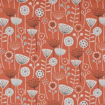 Fryett`s Dekostoff Baumwollstoff Blumen abstrakt orange 138cm