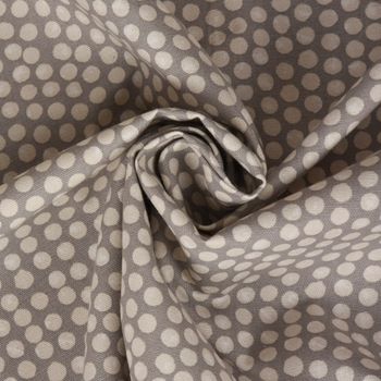 Fryett`s Englischer Dekostoff Baumwollstoff Spotty Punkte grau 138cm