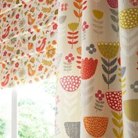 Fryett`s Englischer Dekostoff Baumwollstoff Blumen beige orange 138cm