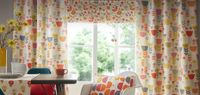 Fryett`s Englischer Dekostoff Baumwollstoff Blumen beige orange 138cm