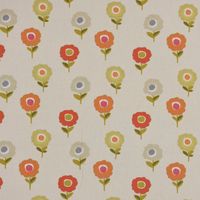 Fryett`s Englischer Dekostoff Baumwollstoff Blumen beige orange 138cm