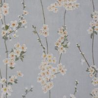 Dekostoff Baumwolle Mandelblütenzweige hellblau 140cm