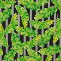 SCHÖNER LEBEN. Tischläufer Outdoor Palmen-Blätter grün schwarz grau