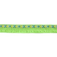 Fransenband Webband Ibiza Ethnoband Rauten Meterware lime 2.6cm Breite