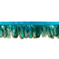 Federborte Band Federn aqua 5cm Breite