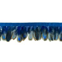 Federborte Band Federn dunkelblau 5cm Breite