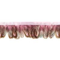 Federborte Band Federn rosa 5cm Breite