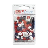 Prym Love Color Snaps Mini Druckknöpfe Kunststoff 9mm 36 Stück maritim blau weiß rot