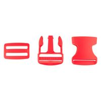 Steckverschluss Taschenverschluss Buckle Steckschnalle mit Dreisteg rot 38mm