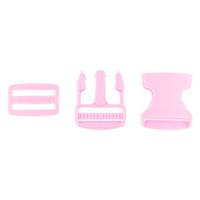 Steckverschluss Taschenverschluss Buckle Steckschnalle mit Dreisteg rosa 38mm