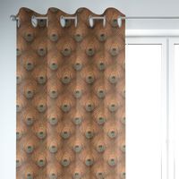 SCHÖNER LEBEN. Vorhang Samt Pfauenauge Pfauenfeder ocker gold 245cm