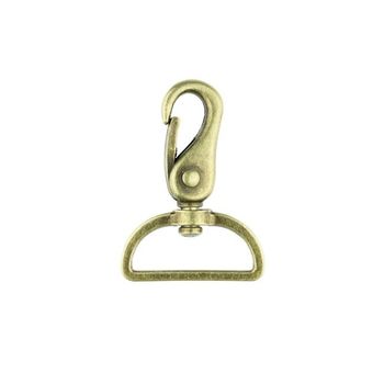 Metall-Karabinerhaken mit D-Ring Taschenkarabiner messingfarbig 40mm