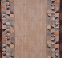 Dekostoff Tischdeckenstoff Bordüre grafisch beige braun 1.60m