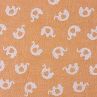 Baumwollstoff Jacquard Doubleface Elefanten gelb meliert weiß 1.45m