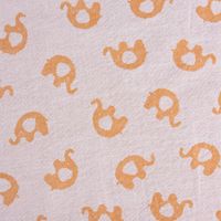 Baumwollstoff Jacquard Doubleface Elefanten gelb meliert weiß 1.45m