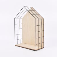 Wandregal Metallgitter Hausform schwarz natur verschiedene Größen