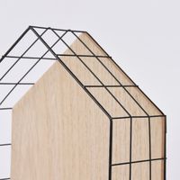 Wandregal Metallgitter Hausform schwarz natur verschiedene Größen